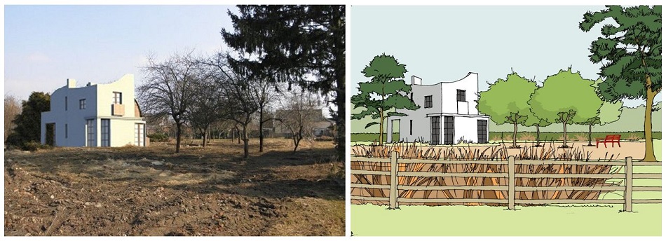 moderní dům - původní stav x návrh zahrady - Alterstudio